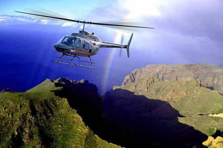 Helicopter tour cliffs giants tenerife